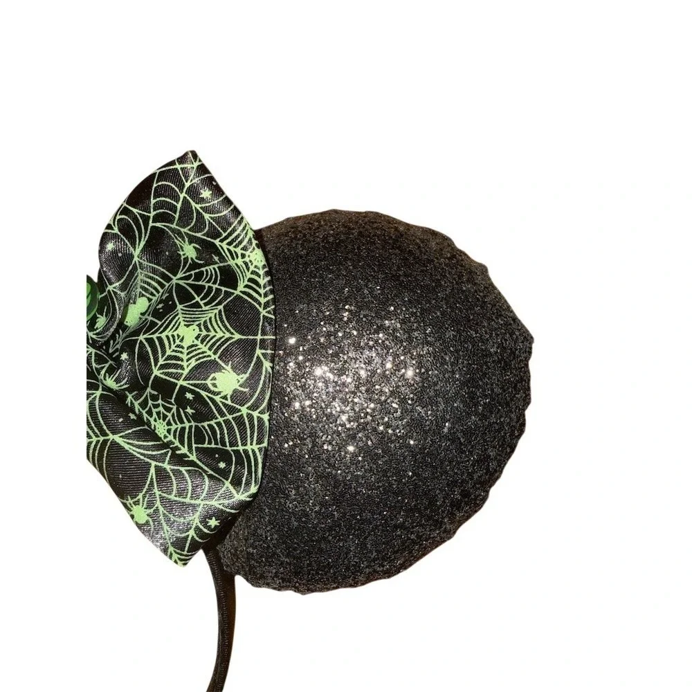 Disney Parks Halloween Mickey Mouse Ears‎ Headband Black Glitter